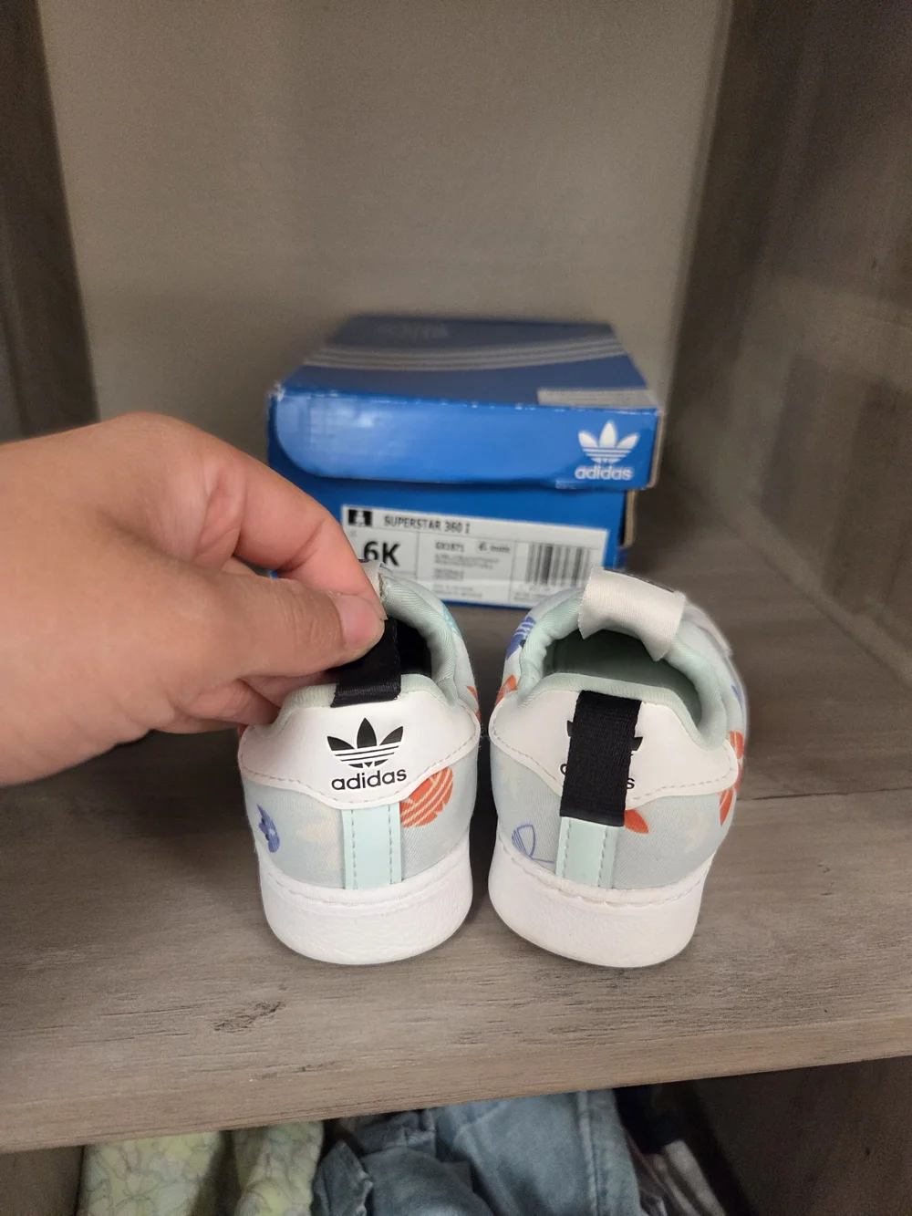 Adidas Kids Light Blue Superstar Slip-On Shoes